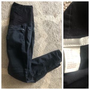 H&M Maternity Black Moto Pants Size 10